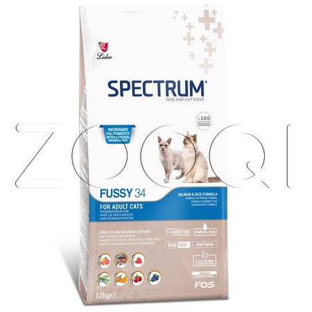 SPECTRUM Fussy 34 для взрослых кошек с нерегулярным аппетитом (лосось)