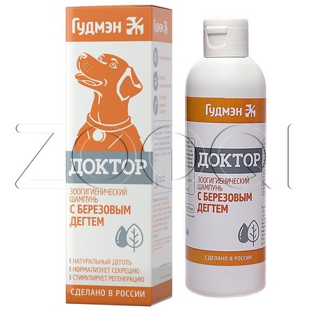 Шампунь «Доктор» с березовым дегтем для собак, 200 мл