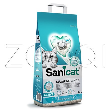 Наполнитель Sanicat Clumping White ACTIVE для кошачьего туалета