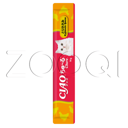 INABA CIAO Churu Пюре-лакомство для кошек (куриное филе), 14 г x 4 шт