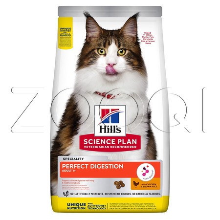 Hill's Science Plan PERFECT DIGESTION для взрослых кошек (курица с коричневым рисом)