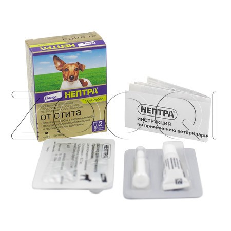 Нептра Ушные капли для собак (2 тюбика)