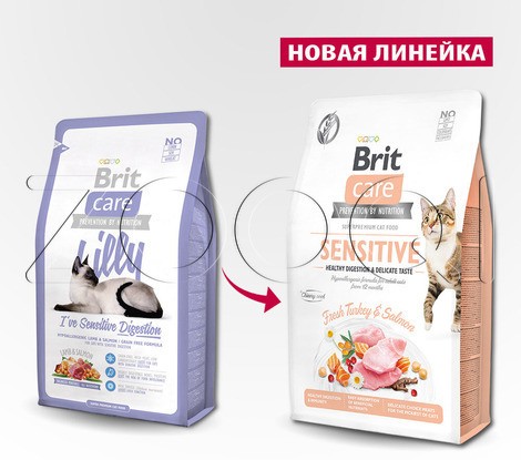 Brit Care Cat GF Sensitive Healthy Digestion & Delicate Taste (Индейка, лосось)
