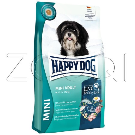 Корм Happy Dog Fit & Vital Mini Adult для собак (птица, ягненок, рыба)