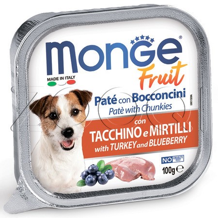 Monge Dog Fruit Turkey & Blueberry для взрослых собак (индейка, черника), 100 г