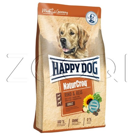 Корм Happy Dog Naturcroq для собак (говядина, рис)