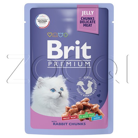 Brit Premium Пауч для котят с кроликом в желе, 85 г