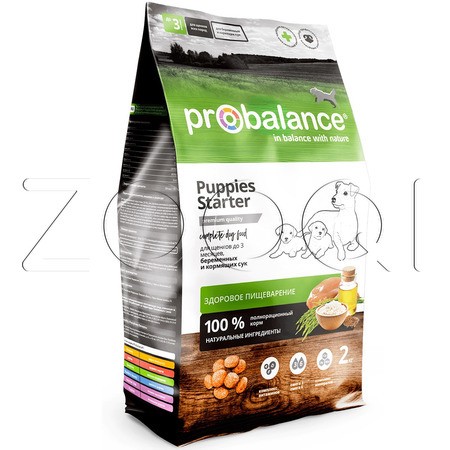 Корм ProBalance Starter для щенков, беременных и кормящих сук (птица, рис)