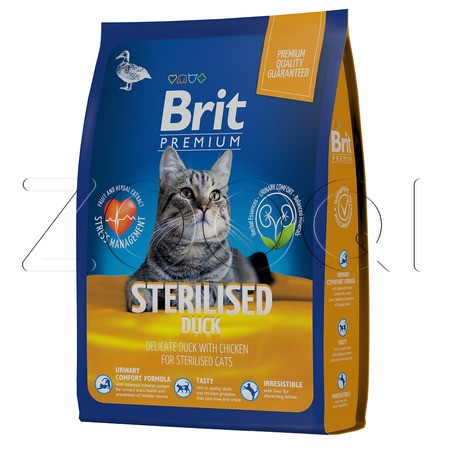 Brit Premium Cat Sterilized Duck & Chicken с уткой и курицей для взрослых стерилизованных кошек