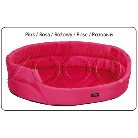 Лежак овальной формы с подушкой Exclusive M 57x49x16 см Розовый