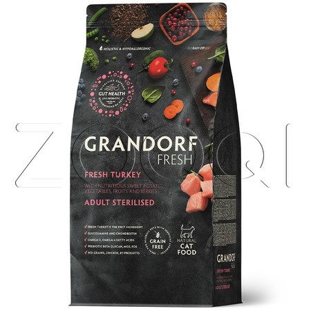 Корм Grandorf Cat Fresh Sterilised Turkey & Sweet Potato для кошек (индейка, батат)