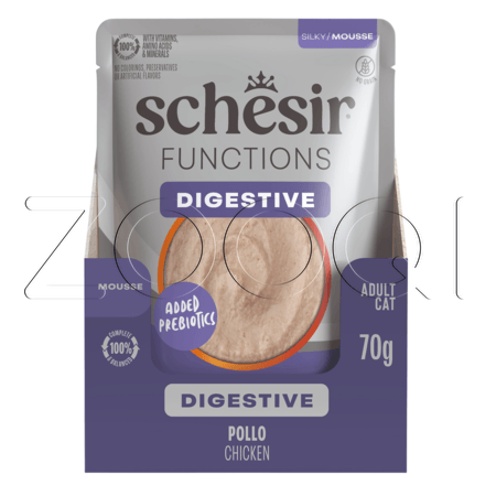 Мусс Schesir Cat Functions Digestive для кошек (курица), 70 г
