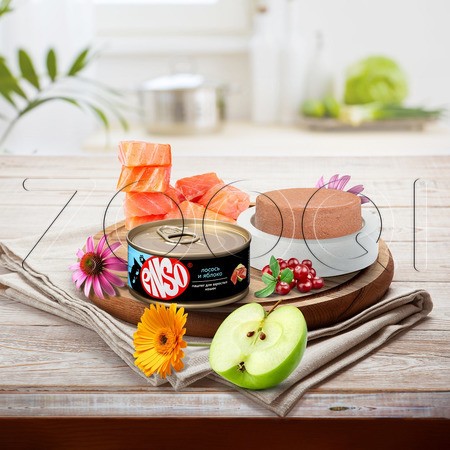 Паштет Enso для кошек (лосось, яблоко), 100 г