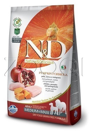 Farmina N&D Dog GF Pumpkin Chicken & Pomegranate Adult Medium & Maxi