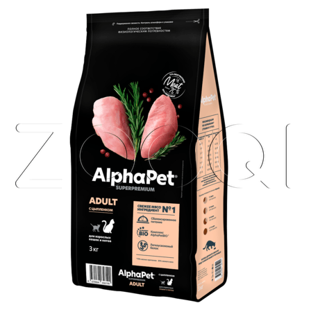 Корм AlphaPet Superpremium Adult для кошек (цыпленок)