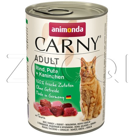 Консерва Carny Adult для кошек (говядина, индейка, кролик), 400 г