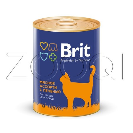 Brit Premium Cat (Мясное ассорти с печенью), 340 г