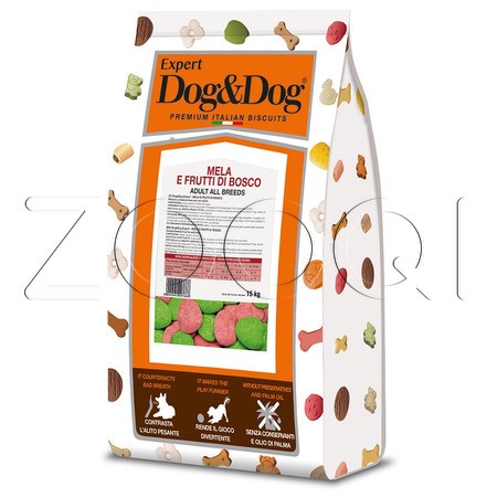 Печенье Dog&Dog Expert Mela e Frutti di Bosco для взрослых собак всех пород (яблоки, ягоды)