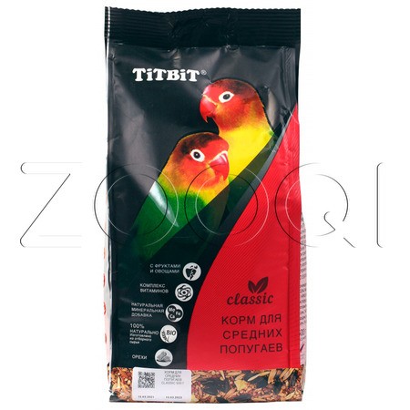 TiTBiT Classic для средних попугаев, 500 г