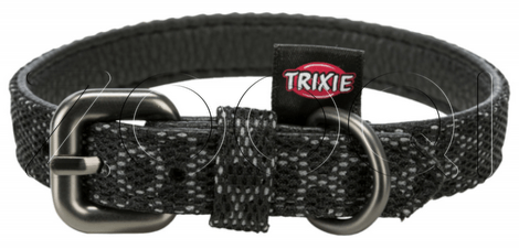 Ошейник "TRIXIE" Night Reflect, для собак, (XS–S) 22-30 см/15мм, икусственная кожа, черный
