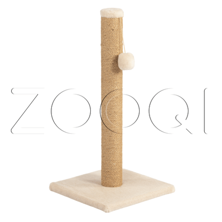 Q-zoo Когтеточка-столбик М с шариком для кошек, джут, 72 см