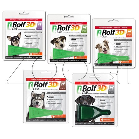 РольфКлуб 3D Капли для собак, 1 пипетка