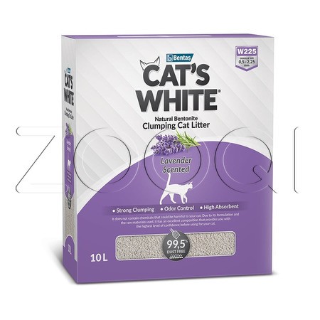 Cat's White Box Premium Lavender наполнитель комкующийся для кошачьего туалета с ароматом лаванды