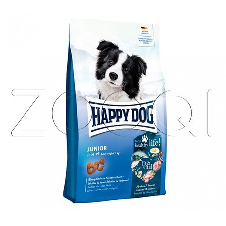 Happy Dog Junior fit & vital для щенков c 7 месяцев (птица)