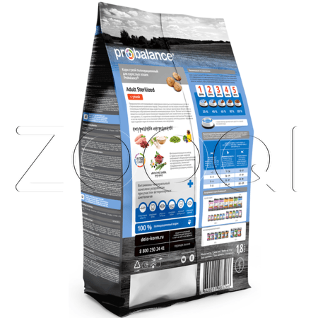 Корм ProBalance Sterilized для кошек (утка)