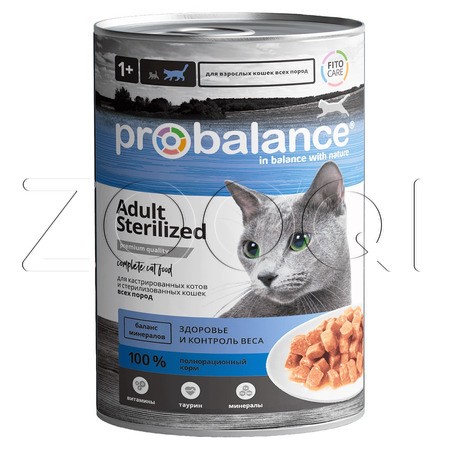 Паштет ProBalance Sterilized для кошек (мясо, рыба), 415 г