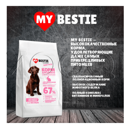Корм MуBestie Classic для щенков (крольчатина, рис)