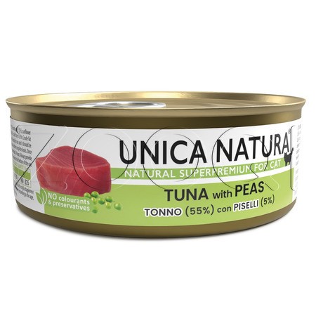 Консерва Unica Natura для кошек (тунец, горох), 70 г