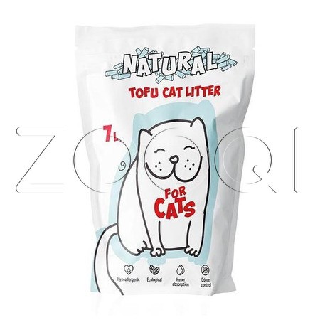 Наполнитель FOR CATS Tofu Natural комкующийся без запаха, 7 л