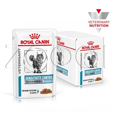 Royal Canin Sensitivity Control (мелкие кусочки в соусе с курицей и рисом), 85 г