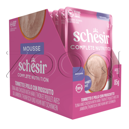 Мусс Schesir Cat Complete Nutrition для кошек (тунец, курица, ветчина), 85 г