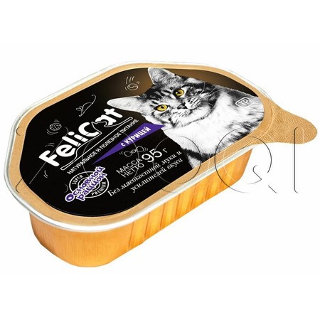 FeliCat Корм консервированный мясосодержащий для кошек (курица), 95 г