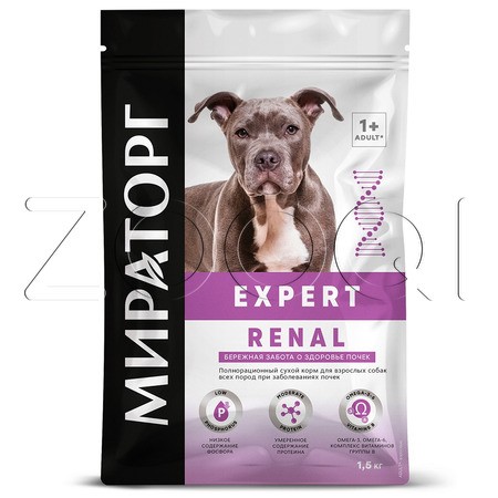 МИРАТОРГ Expert Renal для взрослых собак всех пород «Бережная забота о здоровье почек»