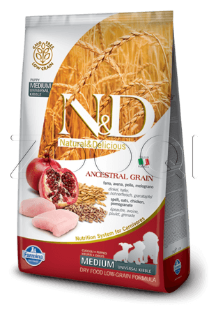 Farmina N&D LG Puppy Medium Chicken & Pomegranate (курица, гранат)