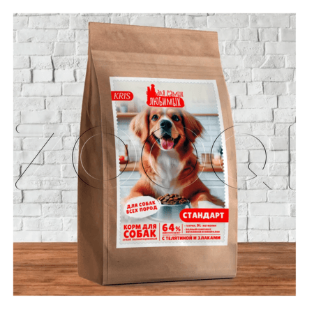 Корм ДЛЯ САМЫХ ЛЮБИМЫХ Стандарт для собак (телятина, злаки)