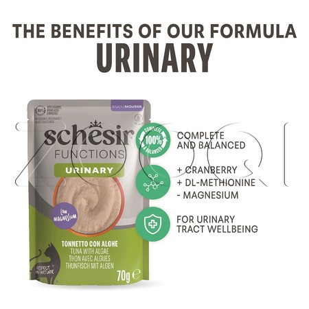 Мусс Schesir Cat Functions Urinary для кошек (тунец, морские водоросли), 70 г