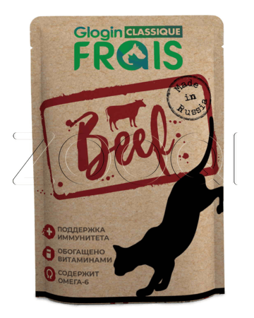 Frais Classique Beef для взрослых кошек всех пород (говядина в нежном соусе), 85 г