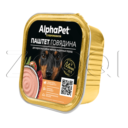 Паштет AlphaPet Суперпремиум для собак (говядина), 100 г