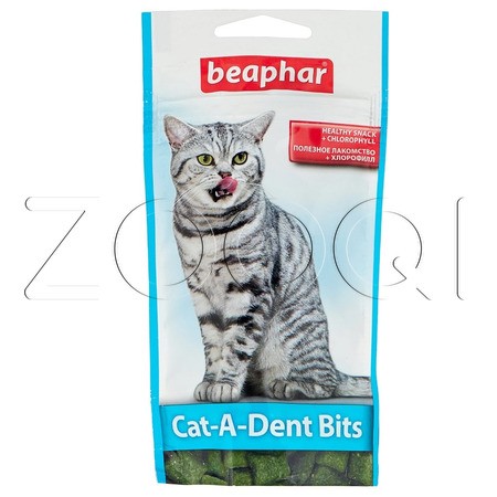 Beaphar Cat-A-Dent Bits Подушечки для чистки зубов у кошек, 35 г