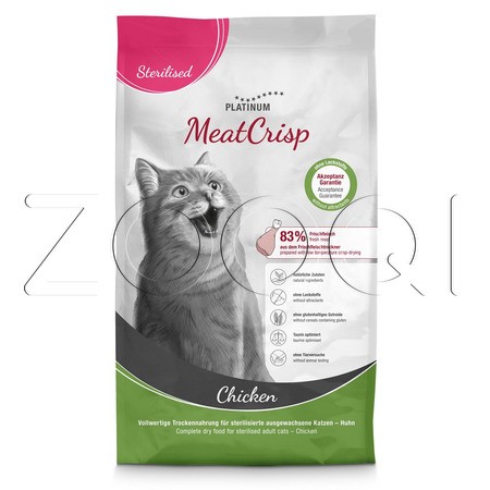 Platinum MeatCrisp Sterilised для взрослых стерилизованных кошек (курица)