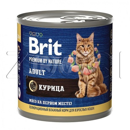 Паштет Brit Premium by Nature Adult для кошек (курица), 200 г