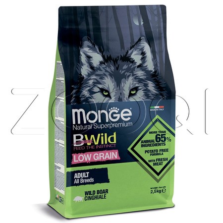 Корм Monge Dog BWild Low Grain Adult для собак (дикий кабан)