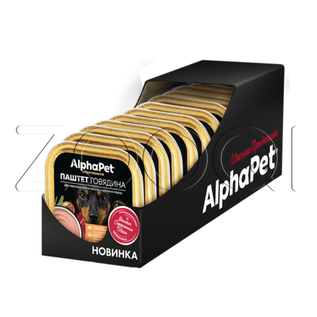 Паштет AlphaPet Суперпремиум для собак (говядина), 100 г