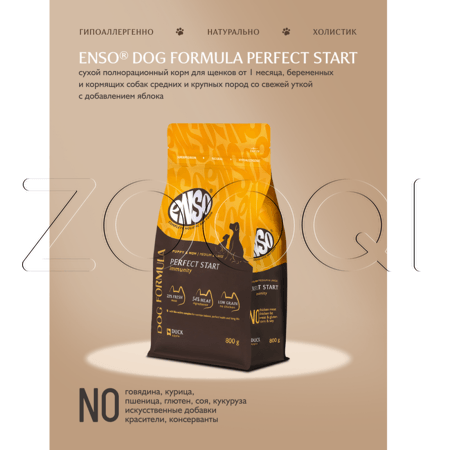 Корм ENSO Dog Formula Perfect Start для щенков (утка, яблоко)
