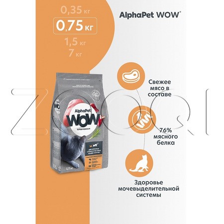 Корм AlphaPet WOW Superpremium для кошек (индейка, потрошки)