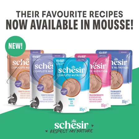 Мусс Schesir Cat Complete Nutrition для кошек (тунец, курица, ветчина), 85 г
